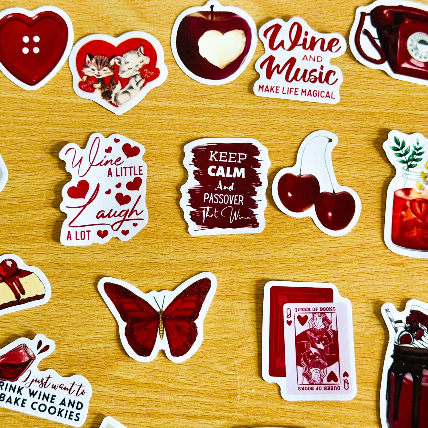 30 Red Valentine  Corny stickers, Romance Stickers, Red Romance, lover Stickers, Valentines Day Love, Planner, Laptop, Phone Case