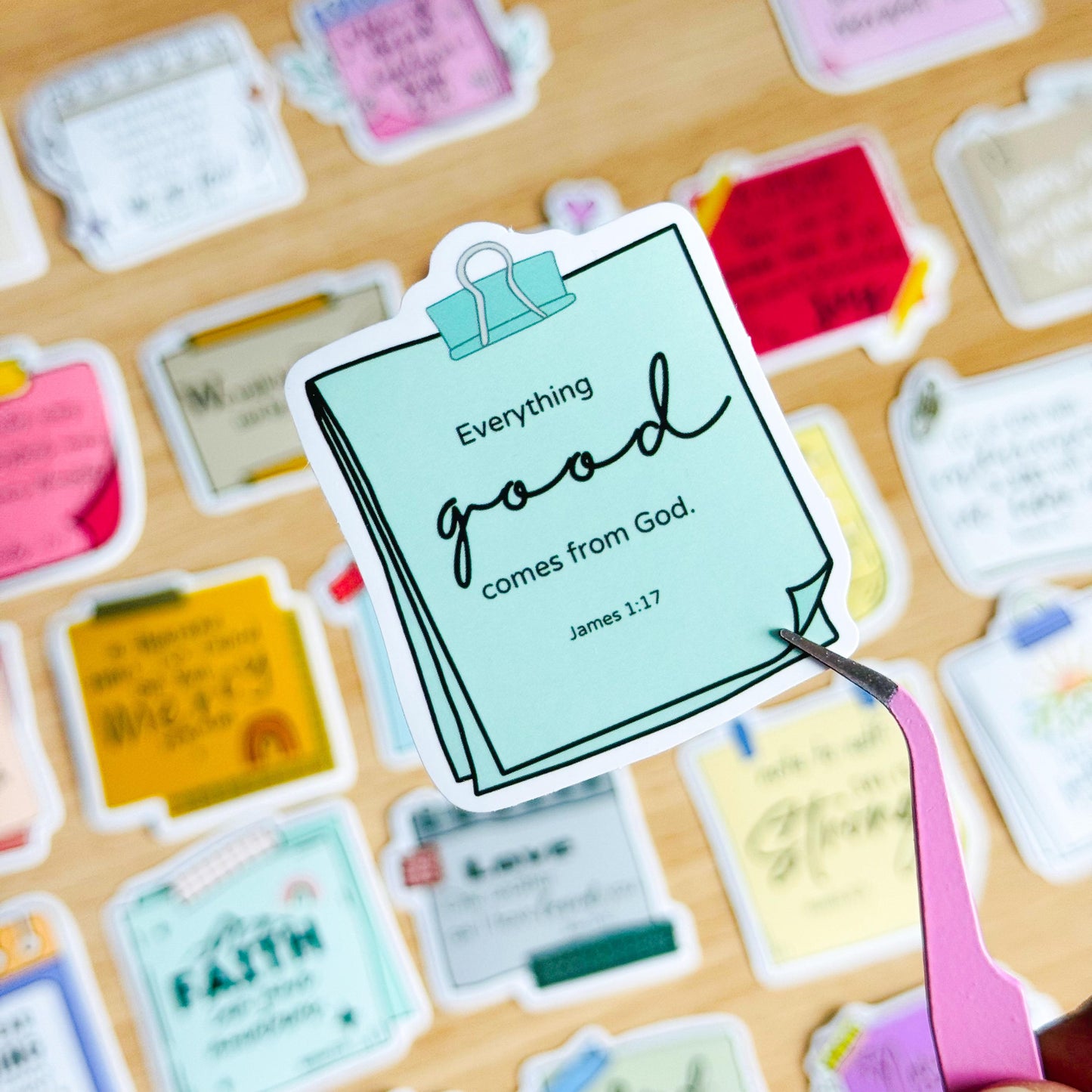 50pcs Inspirational Bible Quotes Stickers, Faith, Vinyl Decals for Laptops, Notebooks, Guitars, Water Bottles, Christian Aesthetic
