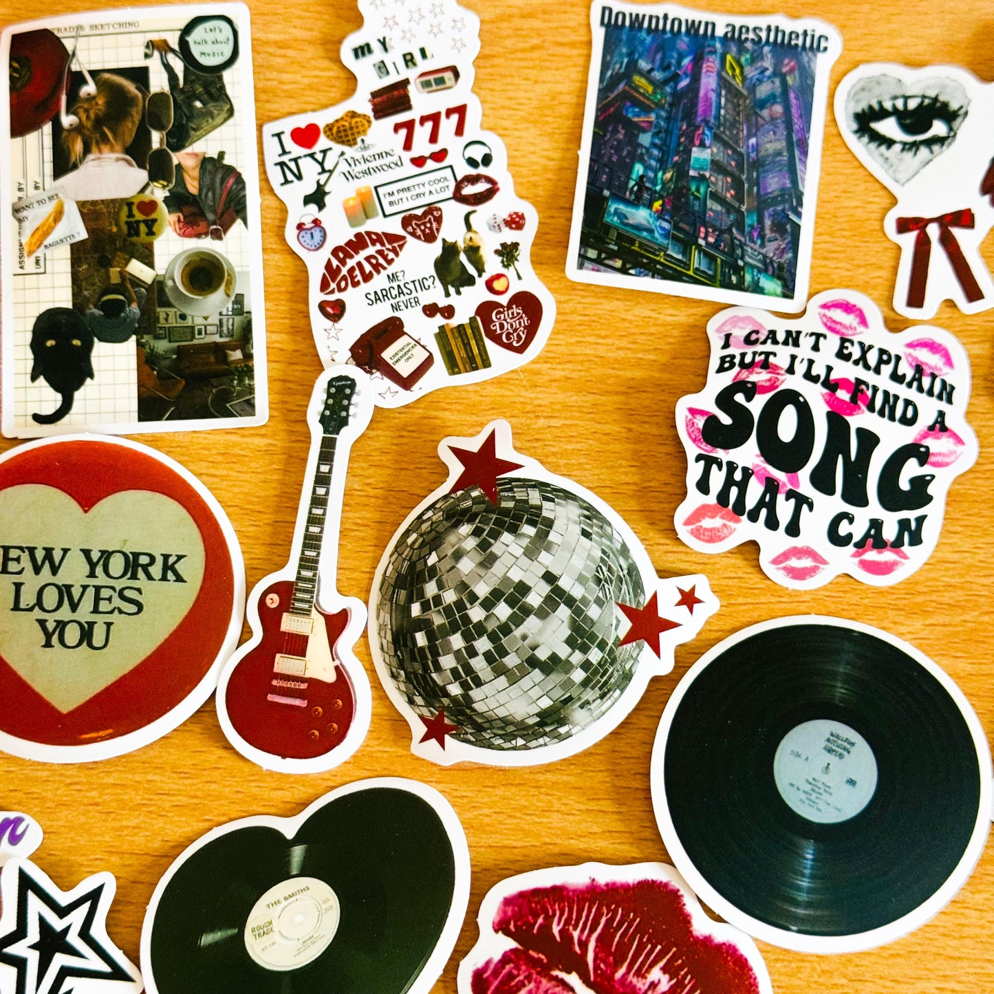 50pcs Downtown Girly Aesthetic Sticker Pack, Y2K Stickers, Retro Stickers, Coquette Pinterest Kindle Stickers, Planner, Laptop, Phone Case