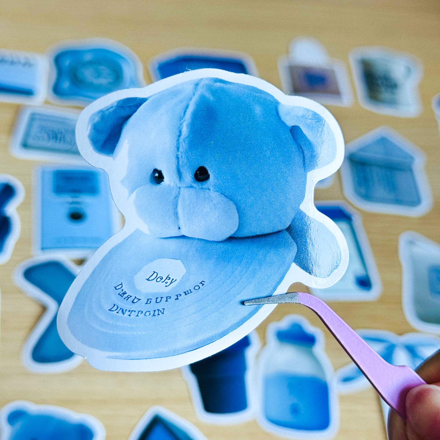 50Pcs Blue Aesthetic Stickers, Blue Sticker Pack, Blue Stickers, Waterproof Sticker Bundle, Die Cut Stickers, VSCO Blue Stickers