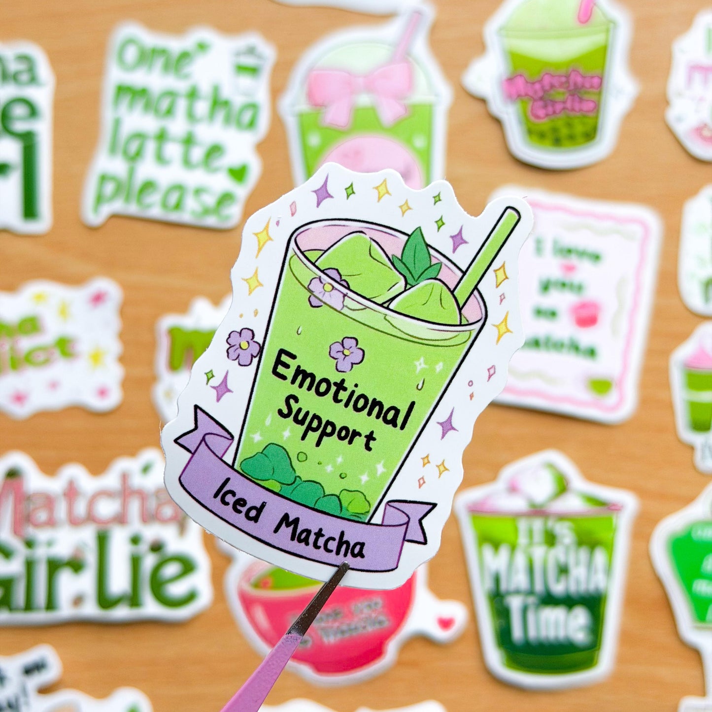 50pcs Matcha Doodle Stickers , Matcha girly, Stickers, Coquette Pinterest Kindle, Planner, Laptop, Phone Case