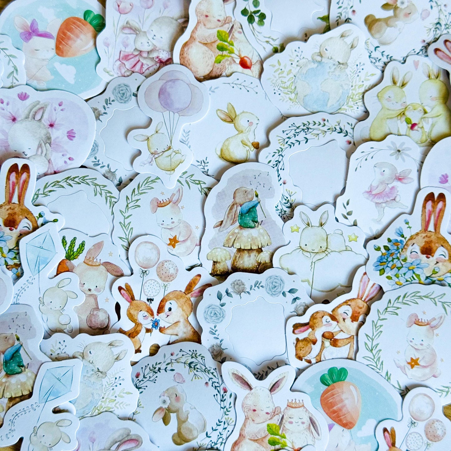 46pcs Cute Rabbit Stickers, Easter Bunny Vinyl Decals, Easter Gift , Stickers, Planner, Laptop, Phone Case