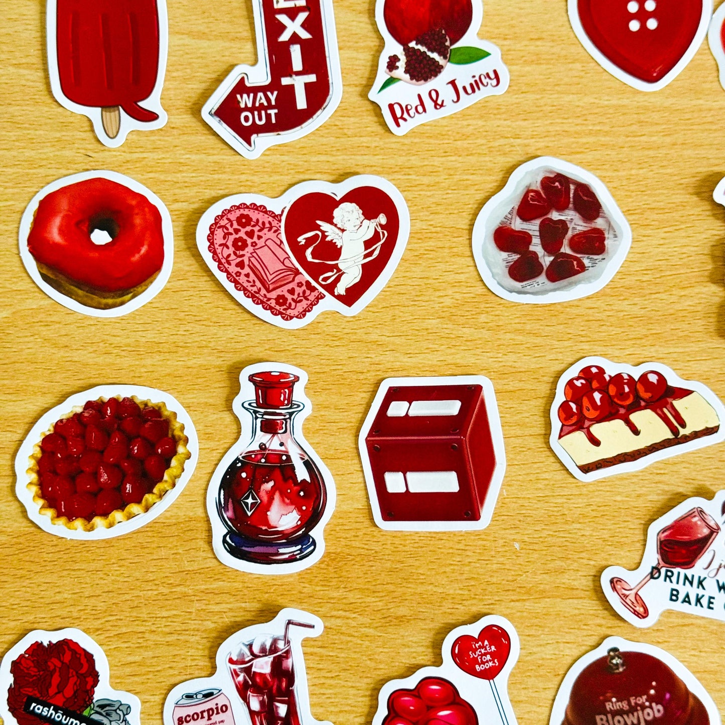30 Red Valentine  Corny stickers, Romance Stickers, Red Romance, lover Stickers, Valentines Day Love, Planner, Laptop, Phone Case