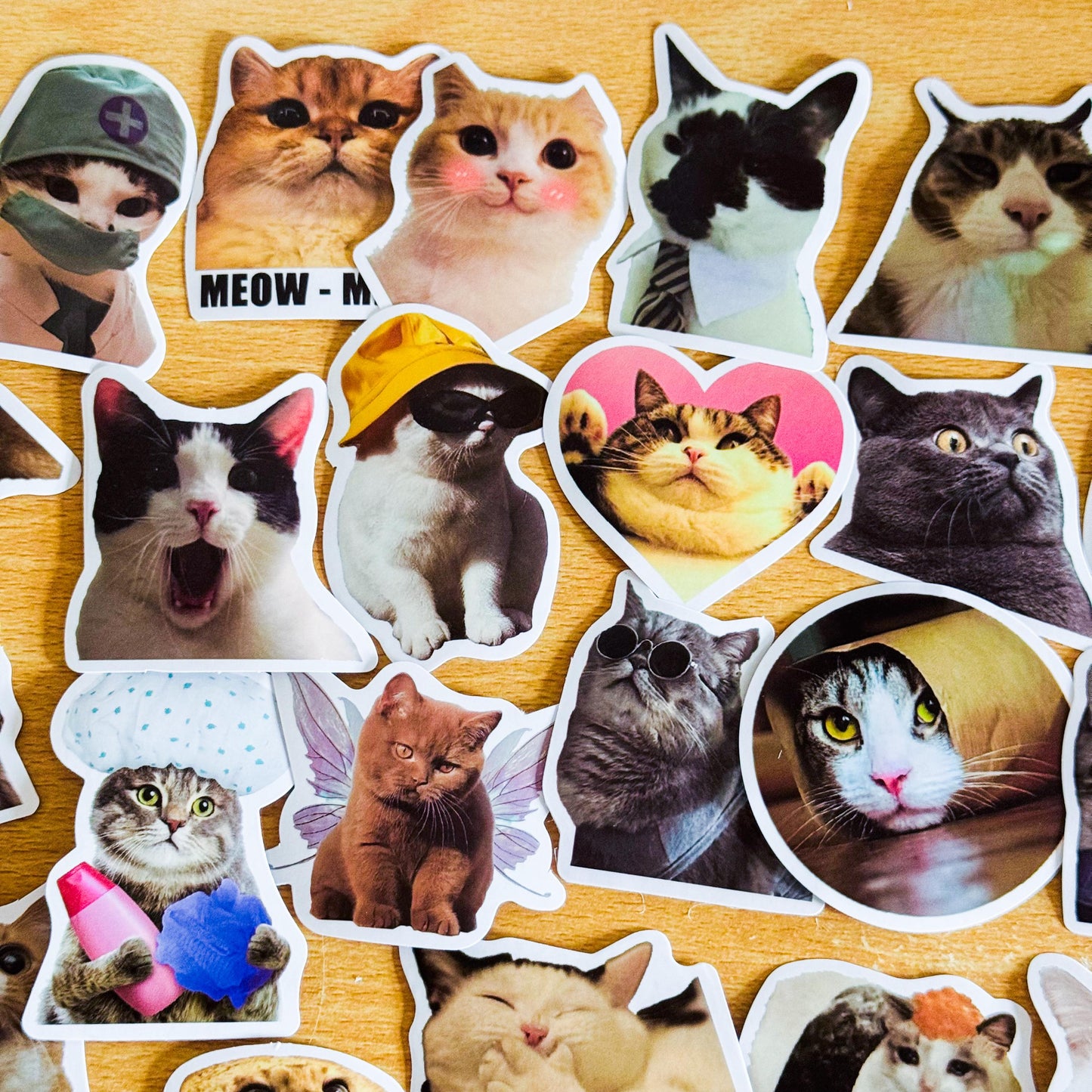 100 Pcs Cat Meme Stickers, Funny Cat sticker, Funny Waterproof Stickers Decals For Motorcycle, Laptop, Luggage, Water Bottle, Phone case