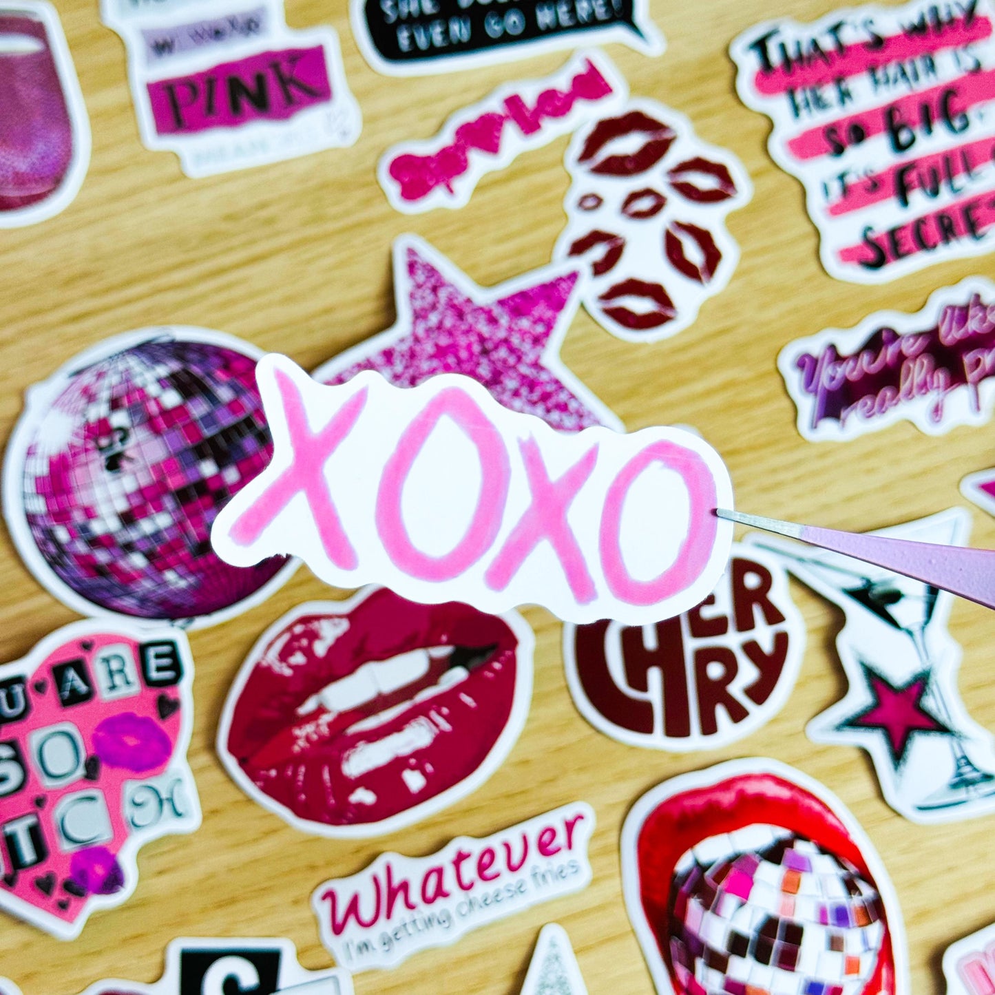50pcs Pink Downtown Girly Aesthetic Stickers, Y2K Stickers, Retro Stickers, Coquette Pinterest Kindle, Planner, Laptop, Phone Case, Pink