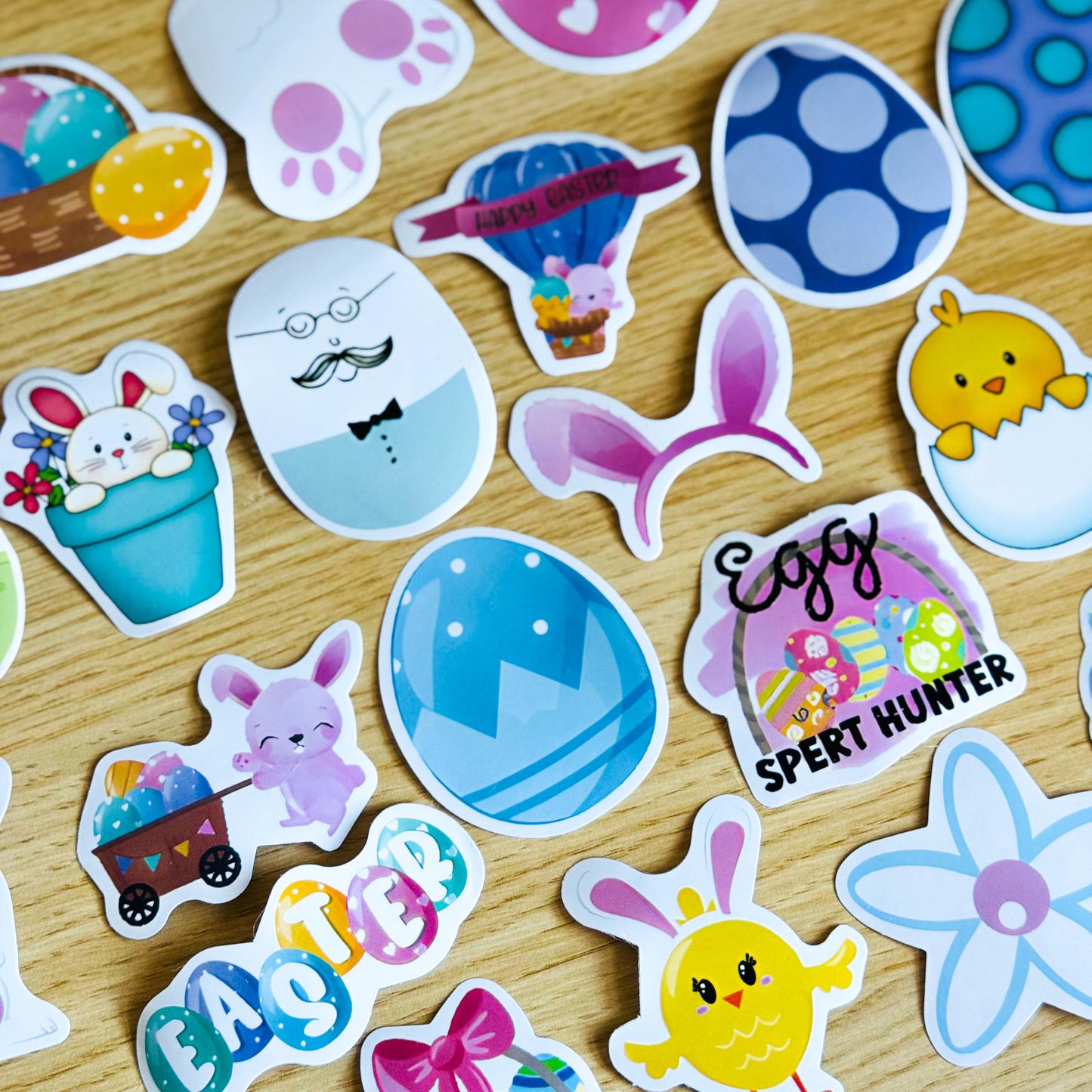 50pcs Easter Egg Stickers Set, Cute Easter Stickers, Waterproof, Reusable Paper, Scrapbooking, Journal, Sticker, Planner, Laptop, Phone Case