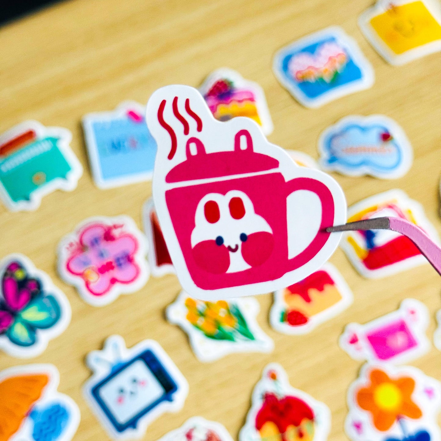 50pcs Vinyl Waterproof Journal Stickers, Craft Grab Bag Scrapbook Junk journal, Flowers, Cake, Food, Planner, Laptop, Phone Case