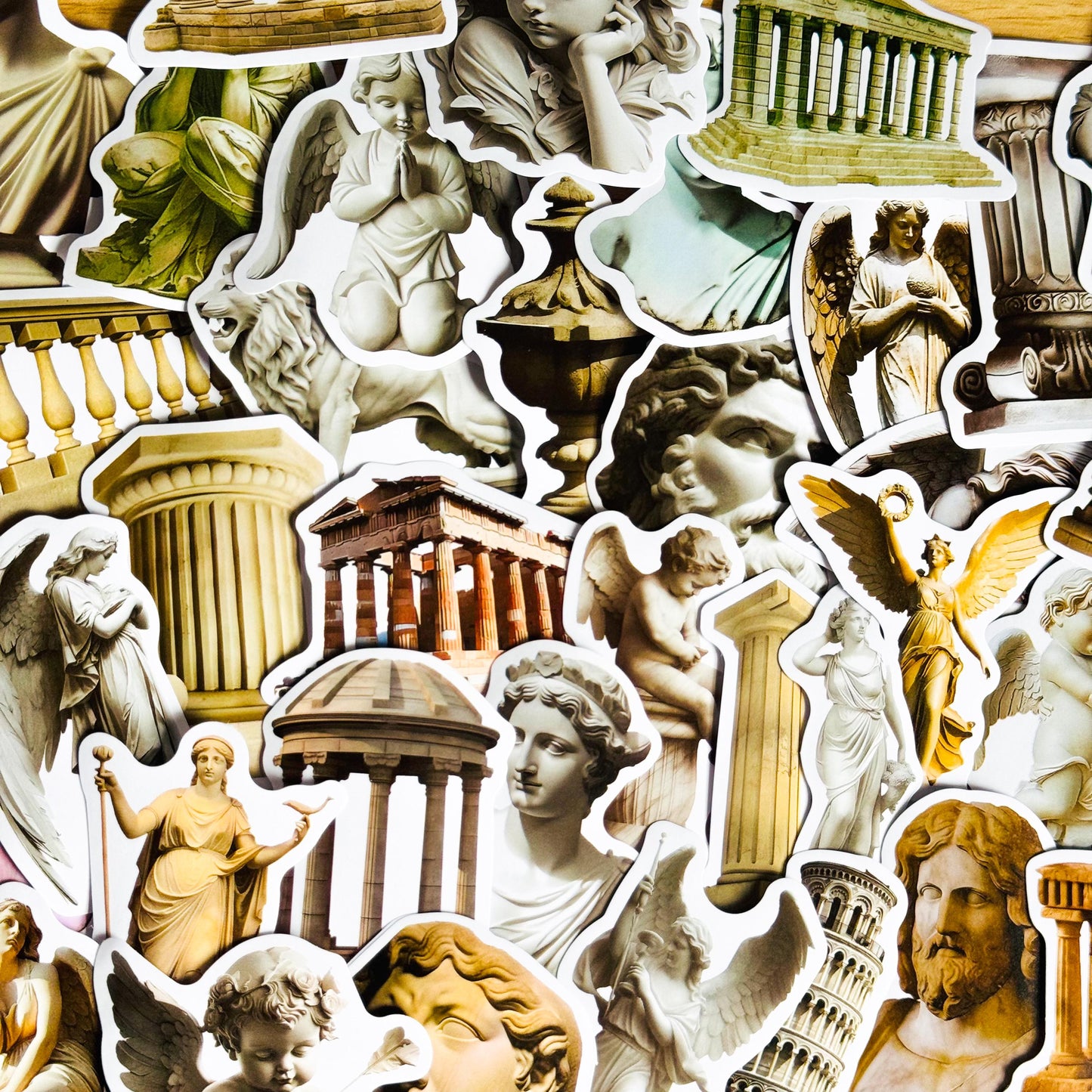 50 pcs Aesthetic Minimal Stickers, Art Lover, white Sticker Pack, White Sticker Bomb, Waterproof Sticker Bundle, Die Cut Stickers, VSCO
