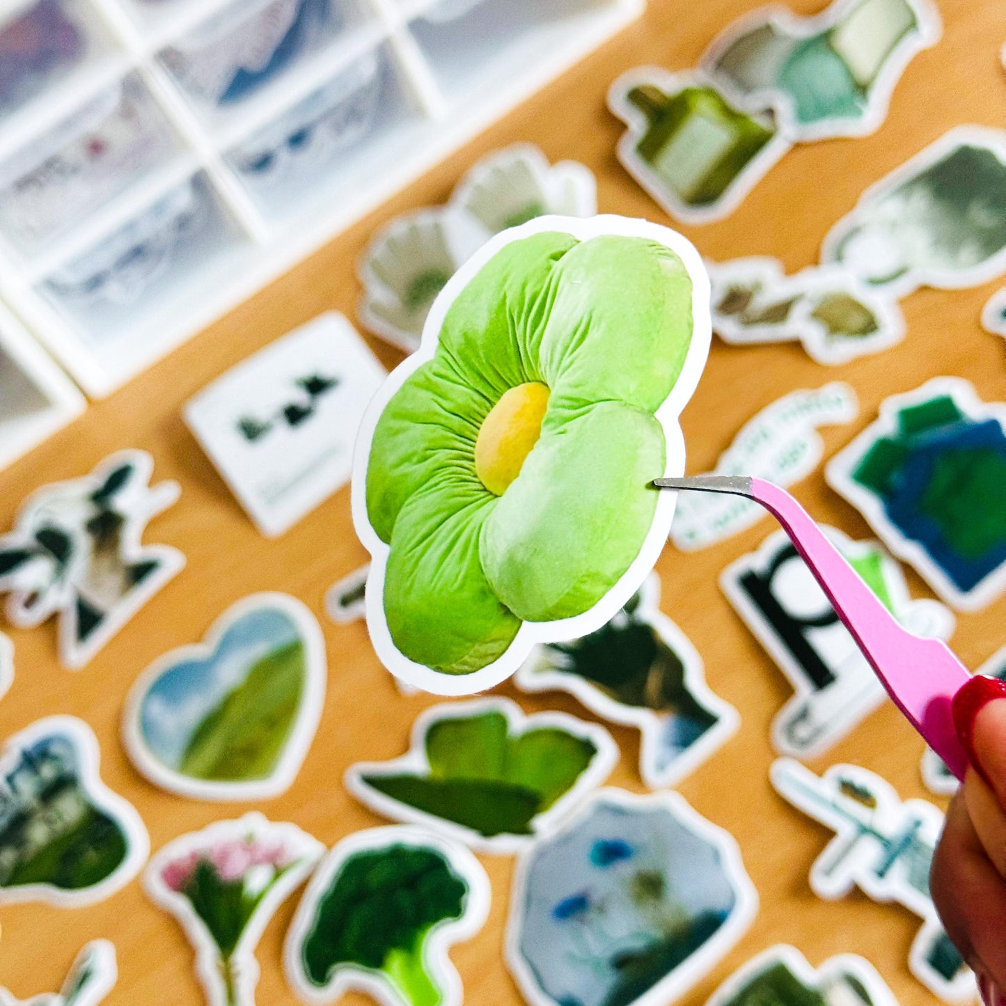 50 Green Stickers Pack, Self love, Green Aesthetic stickers, Craft Stickers for Journaling, Planners, Scrapbooking, Laptops, phone case