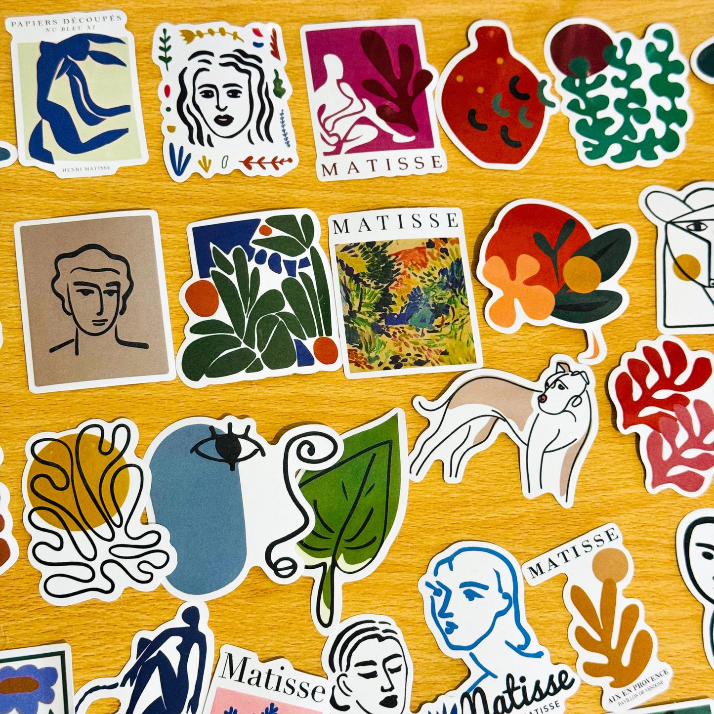 50 Matisse Stickers Pack, Vinyl abstract art, Die Cut Decal Set, Waterproof, Aesthetic, Planner Scrapbook, abstract, Skateboard Laptop Phone