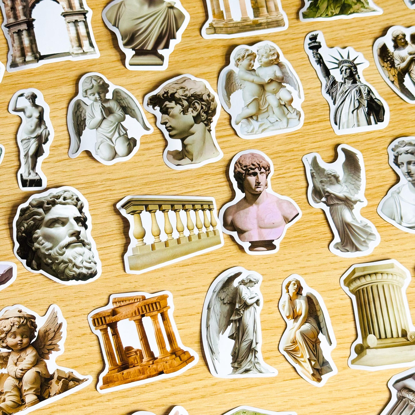 50 pcs Aesthetic Minimal Stickers, Art Lover, white Sticker Pack, White Sticker Bomb, Waterproof Sticker Bundle, Die Cut Stickers, VSCO