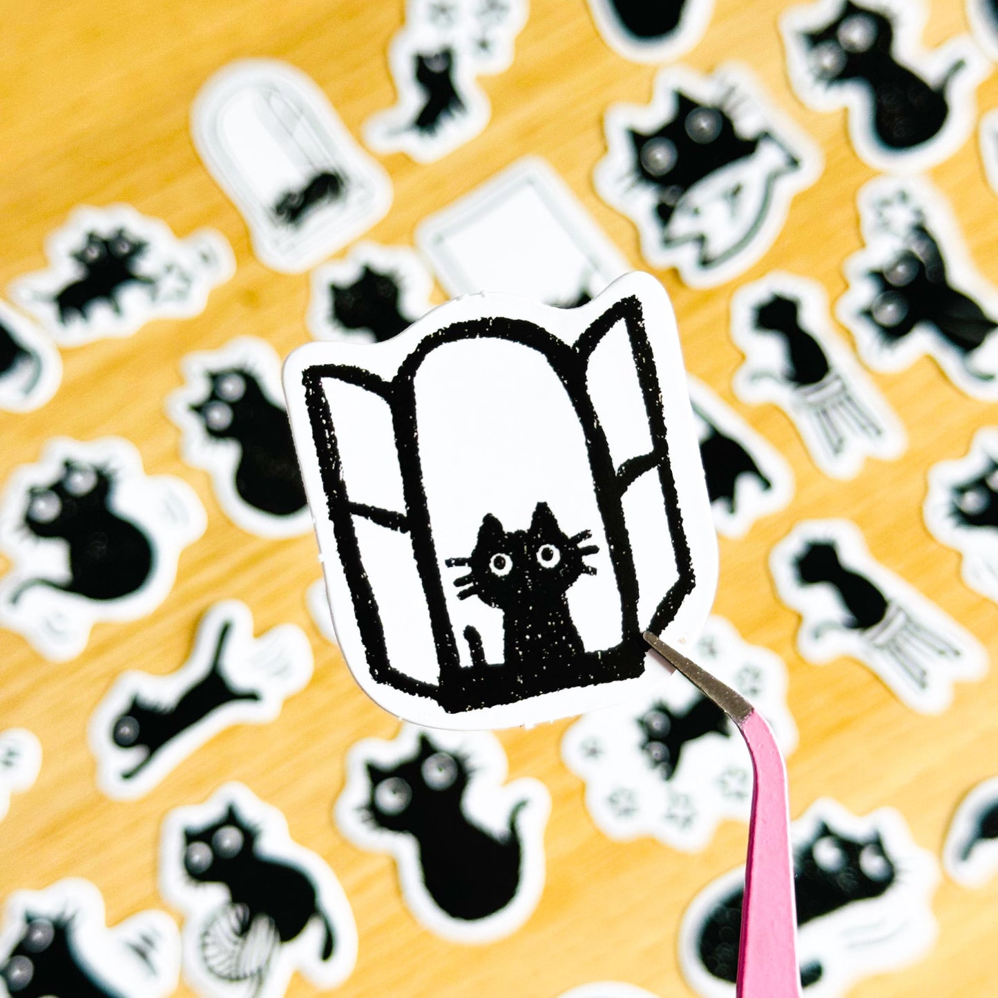 40pcs Black Cat Stickers, Kawaii Vinyl Decals, Scrapbooking, Journals, , Gothic Aesthetic, Kindle Stickers, Planner, Laptop, Phone Case