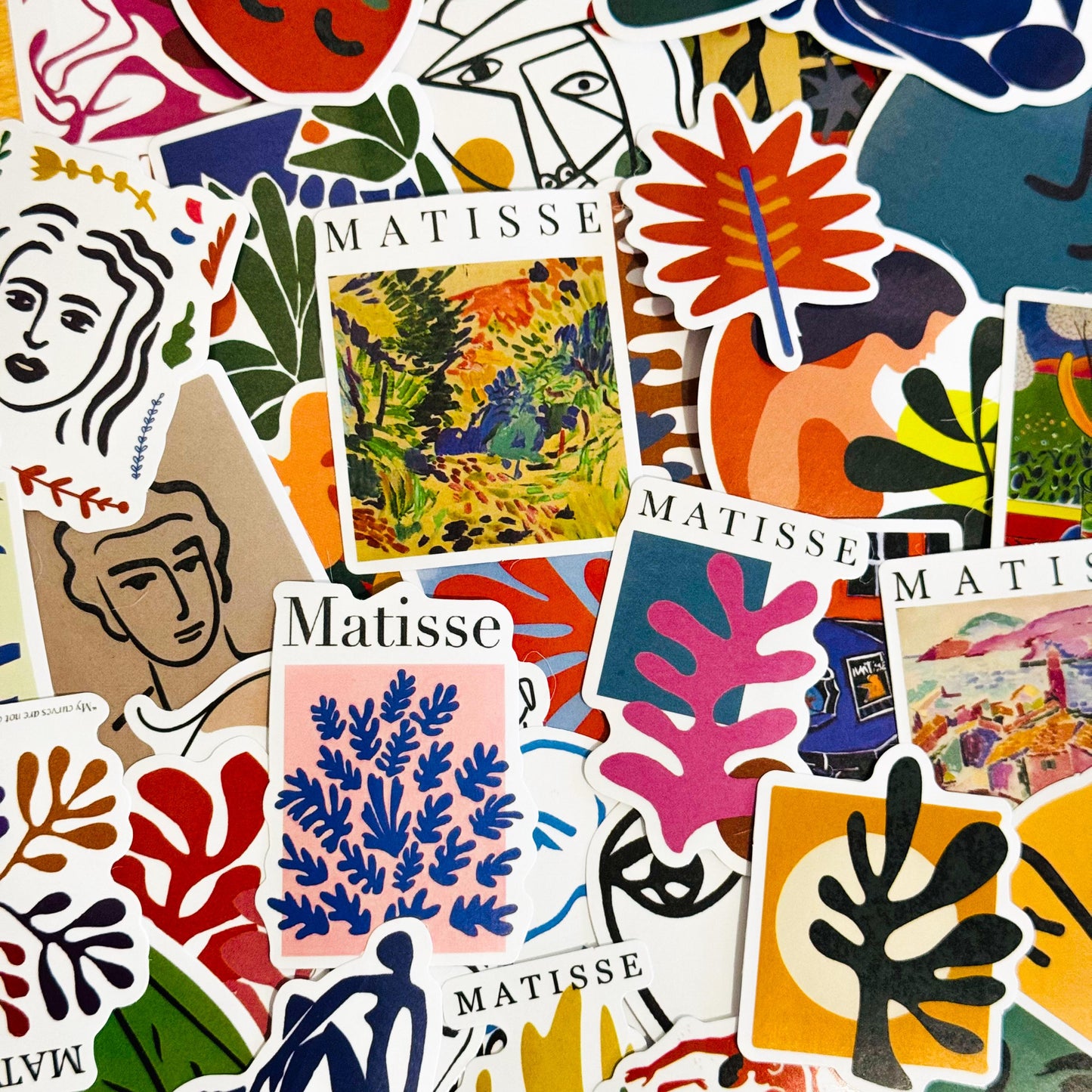 50 Matisse Stickers Pack, Vinyl abstract art, Die Cut Decal Set, Waterproof, Aesthetic, Planner Scrapbook, abstract, Skateboard Laptop Phone