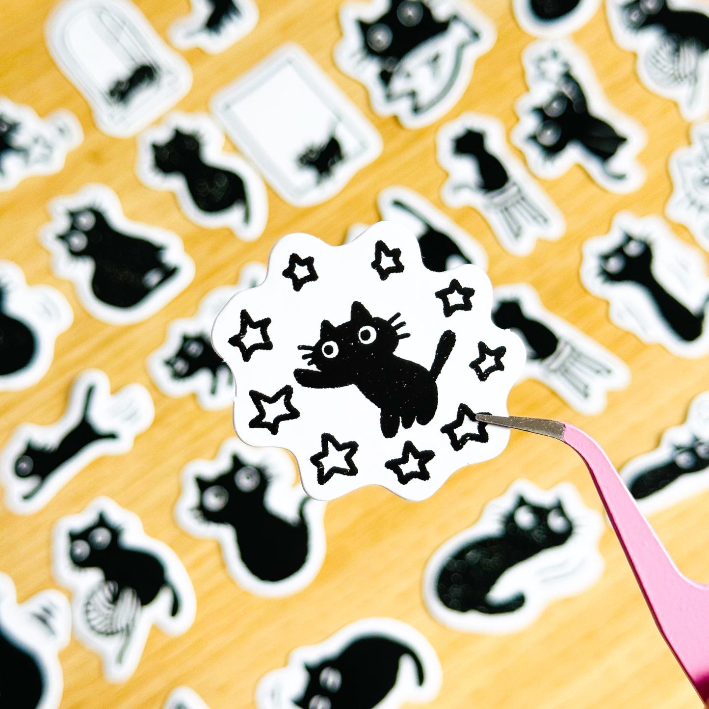 40pcs Black Cat Stickers, Kawaii Vinyl Decals, Scrapbooking, Journals, , Gothic Aesthetic, Kindle Stickers, Planner, Laptop, Phone Case