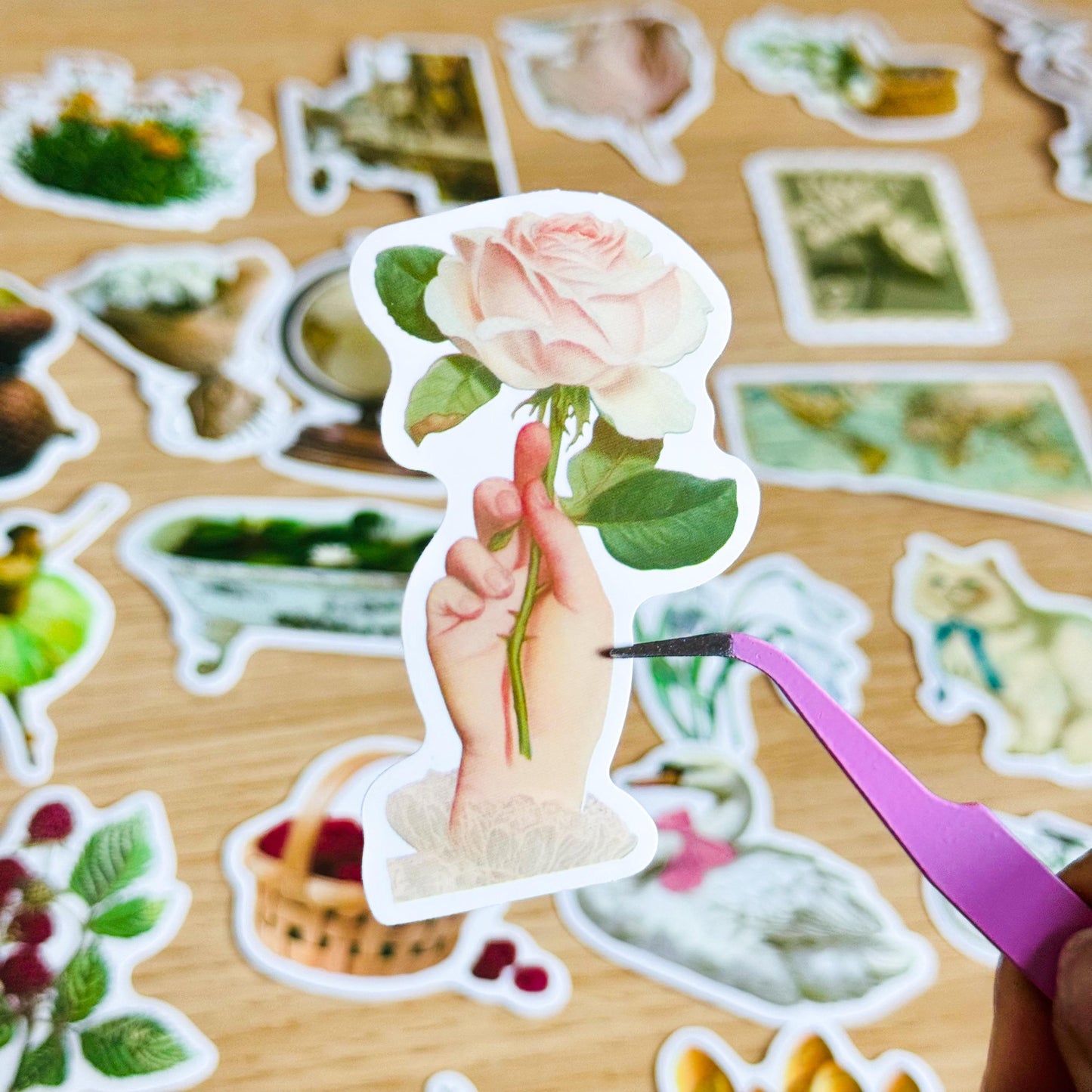 50pcs Aesthetic Green Stickers, Green Sticker Pack, Green Stickers, Waterproof Sticker Bundle, Die Cut Stickers, VSCO Green Stickers