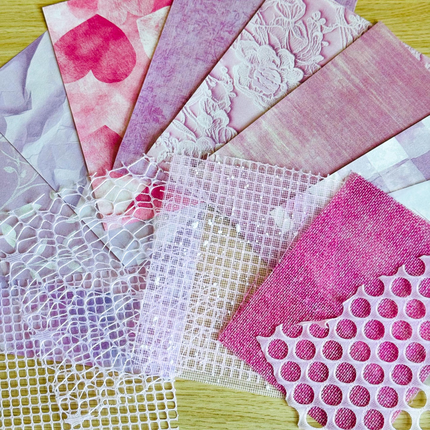 15pcs Vintage Pink Paper, Textured Pink scrapbook Papers, Shabby Chic Scrapbooking Paper, Vintage Pink Craft Paper, Ephemera Paper