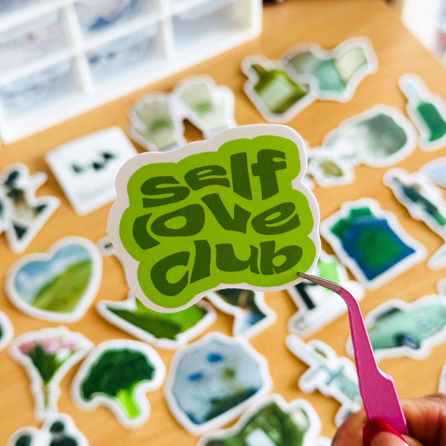 50 Green Stickers Pack, Self love, Green Aesthetic stickers, Craft Stickers for Journaling, Planners, Scrapbooking, Laptops, phone case
