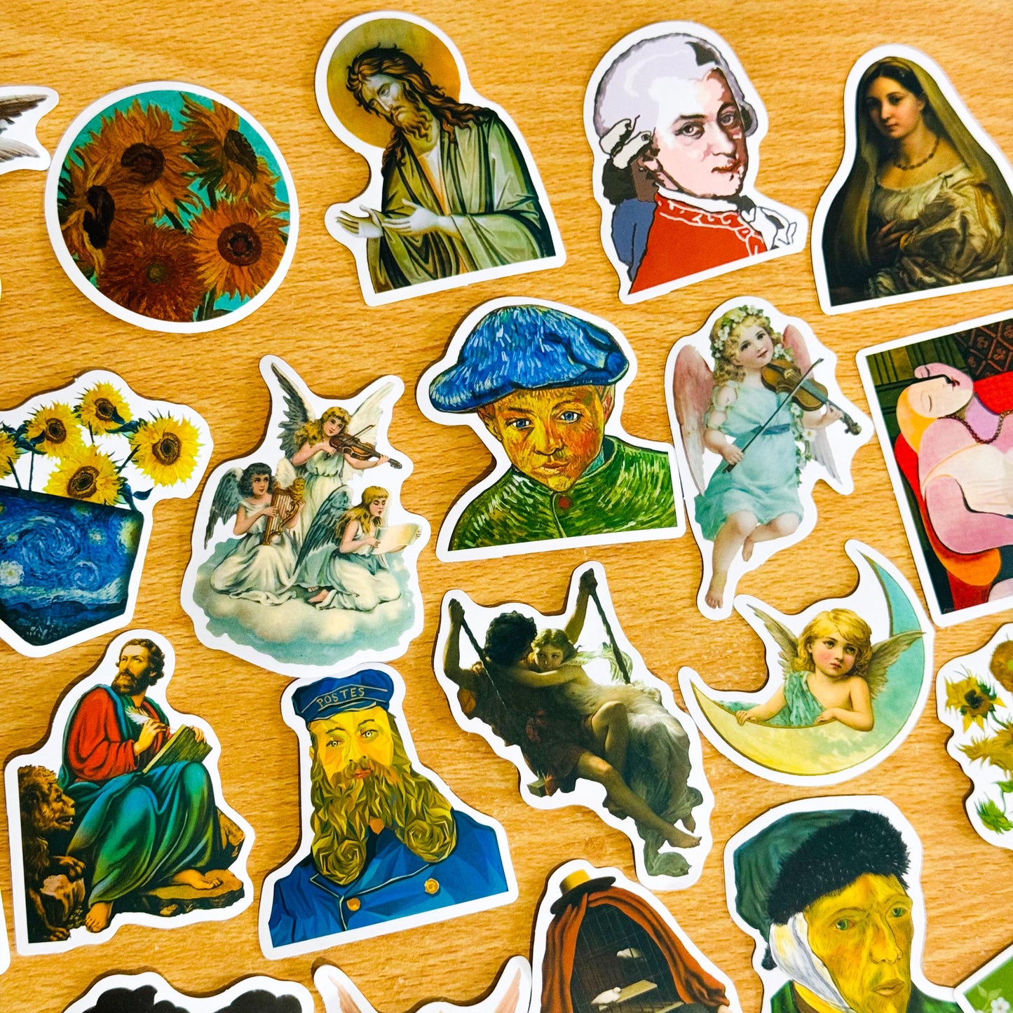 50Pcs Famous Paintings Vinyl Sticker Pack, Art Stickers, Art Lover Gift, Skateboard Laptop Car Decals, Phone cover stickers
